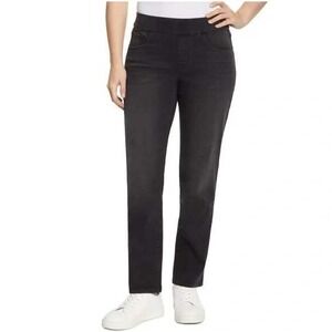 Nine West Heidi Jeans Pull On Straight Leg‎ 30"x 29" Black Size 12 /#6227